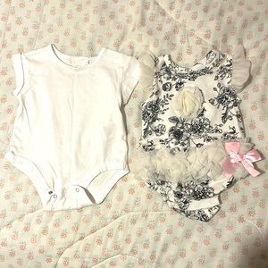 Baby girl 3-6 month set of 2 onesies